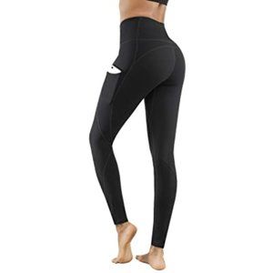 Lingswallow Womens High Waist Tummy Control, 4 Ways Stretch Workout Running Yoga